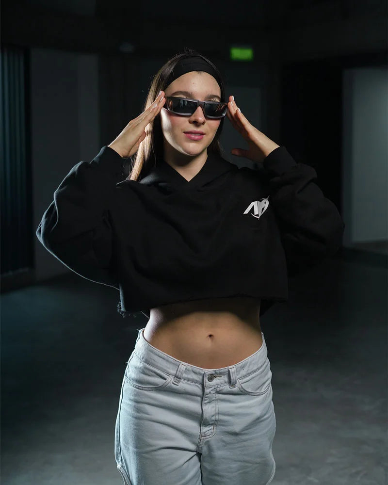 Cropped Oversized Premium Black